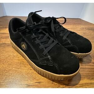 Airwalk Men's Camino Suede Comp Toe Sneakers – Black/Tan – Size 9.5 Work Shoes